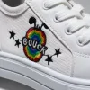 Three pairs of children's casual shoes in pink, white and black Application Scenario